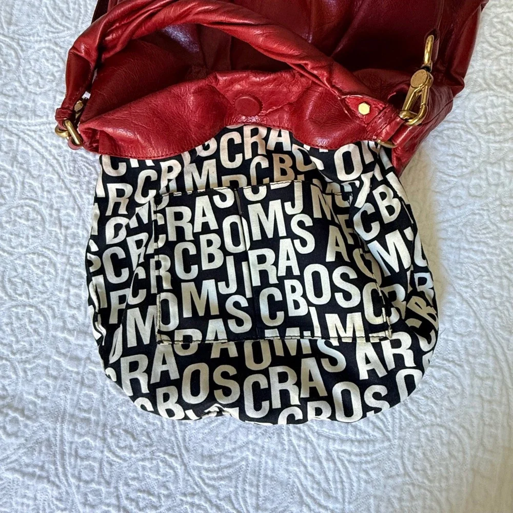 Marc By Marc Jacobs Classic Q Hillier Hobo Bag Women Red Leather Crossbody Gold